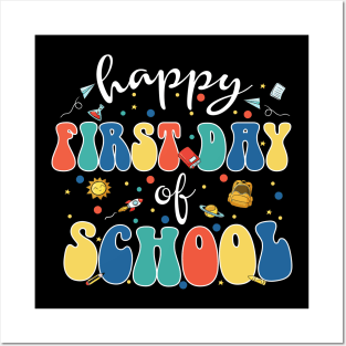 Back To School Teacher Student Happy First Day Of School Kid Posters and Art